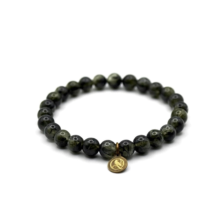 Fernwake - Dark Green Rutilated Quartz Bracelet